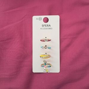 Coquette rhinestone ring set